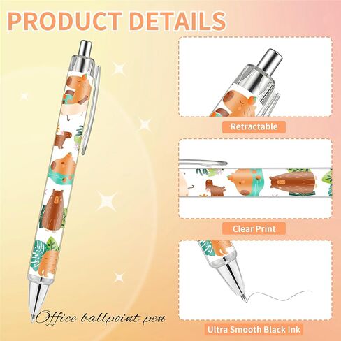 أقلام كابيبارا اللطيفة الثابتة: 24 قطعة من أقلام المدرسة كاواي اللطيفة هدايا قلم كابيبارا اللطيفة لحفلات مكتب المدرسة in Kuwait