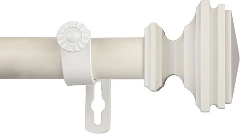 قضيب ستارة فردي من Rod Desyne مقاس 1 بوصة، 48-84 بوصة، أبيض in Kuwait