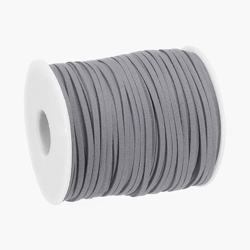 uxcell Suede Cord, 49.21 Yards 2.6mm Flat Leather Thread String for Purse Handbag Shoelace DIY Crafts Bracelet Making, Light Pink 1 Roll in Saudi Arabia