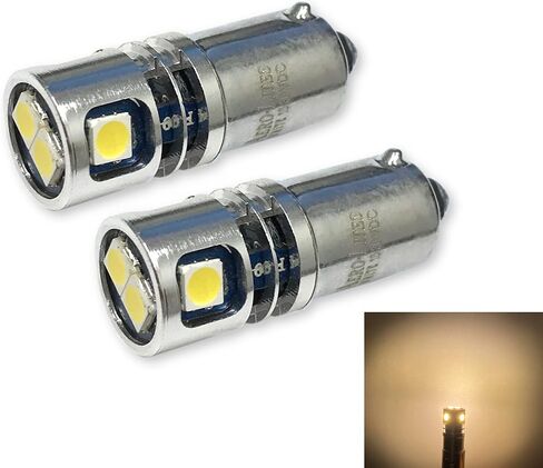 High Output 12/28VDC BA9S T3-1/4 Miniature Bayonet Base LED Replacement Bulb | Replaces Bulbs 12V: 1414 1416 1813 1816 1895 | 28V: 313 1495 1819 1820 1864 757 (2-Pack; Warm White) in Kuwait