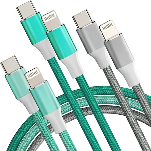 USB C to Lightning Cable,3Pack 3/6/6FT [MFi Certified] iPhone Charger Cord,Nylon Braided iPhone Fast Charger, Apple Charger Cable Fast Charging for iPhone 14 13 12 11 Pro Max Mini XR X 8 7 6s iPad in Saudi Arabia