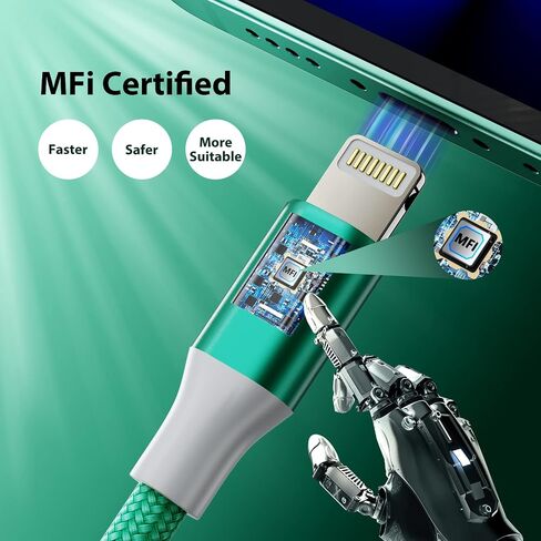 USB C to Lightning Cable,3Pack 3/6/6FT [MFi Certified] iPhone Charger Cord,Nylon Braided iPhone Fast Charger, Apple Charger Cable Fast Charging for iPhone 14 13 12 11 Pro Max Mini XR X 8 7 6s iPad in Saudi Arabia