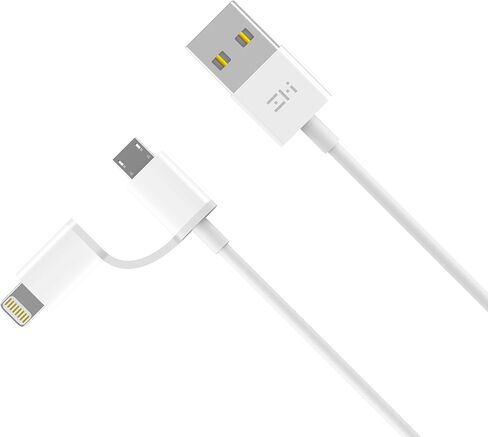 ZMI [3.3 قدم] كابل كومبو MFi وMicro-USB معتمد 2 في 1 لأجهزة iOS وAndroid، بطول 1 متر، للشحن ومزامنة البيانات لأجهزة iPhone وiPad وiPod والمزيد in Kuwait