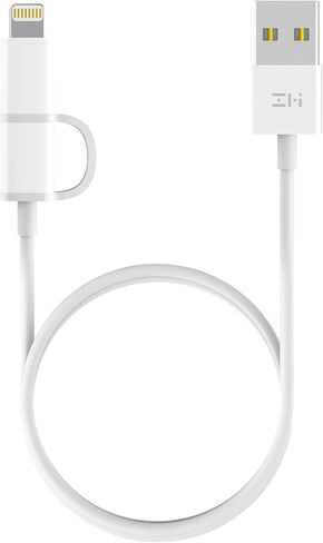 ZMI [3.3 قدم] كابل كومبو MFi وMicro-USB معتمد 2 في 1 لأجهزة iOS وAndroid، بطول 1 متر، للشحن ومزامنة البيانات لأجهزة iPhone وiPad وiPod والمزيد in Kuwait