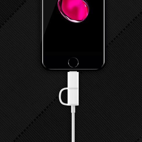 ZMI [3.3 قدم] كابل كومبو MFi وMicro-USB معتمد 2 في 1 لأجهزة iOS وAndroid، بطول 1 متر، للشحن ومزامنة البيانات لأجهزة iPhone وiPad وiPod والمزيد in Kuwait