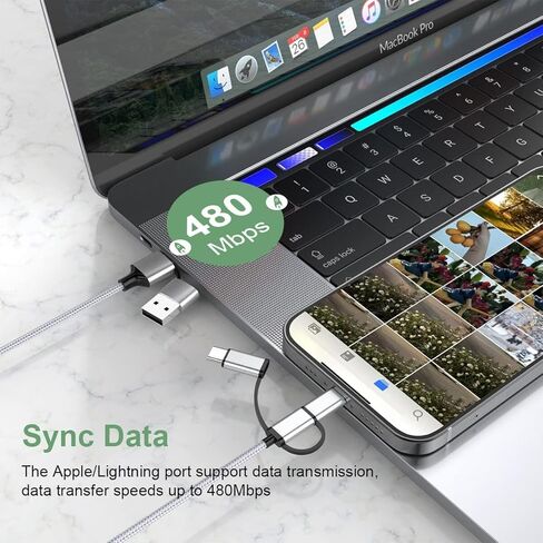 MTAKYI Multi 5 in 1 Universal USB Charging Cable,3M/10FT USB A/Type C to Lightning+Type C+Micro USB Nylon Braided Sync Charger Cord Adapter for Android/iPhone13/iOS/Samsung/Huawei/LG- for Car in Kuwait