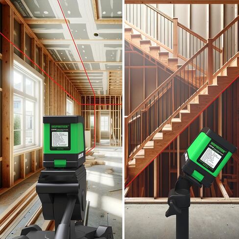 مستوى ليزر أخضر، مستوى ليزر متقاطع ذاتي التسوية بطول 100 قدم مع جهاز تحكم عن بعد، أداة تسوية ليزر عالية الدقة والسطوع، دعامة مغناطيسية وبطاريات متضمنة in Kuwait