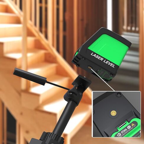 مستوى ليزر أخضر، مستوى ليزر متقاطع ذاتي التسوية بطول 100 قدم مع جهاز تحكم عن بعد، أداة تسوية ليزر عالية الدقة والسطوع، دعامة مغناطيسية وبطاريات متضمنة in Kuwait