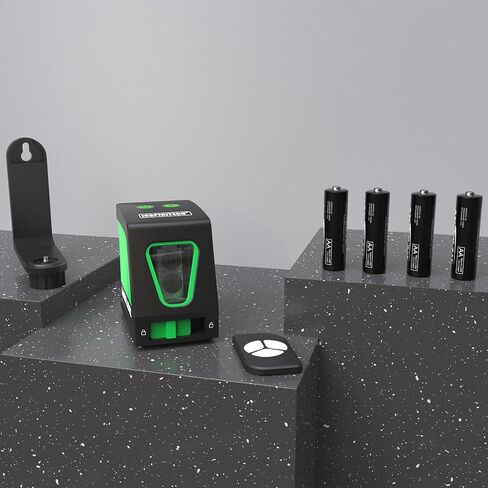 مستوى ليزر أخضر، مستوى ليزر متقاطع ذاتي التسوية بطول 100 قدم مع جهاز تحكم عن بعد، أداة تسوية ليزر عالية الدقة والسطوع، دعامة مغناطيسية وبطاريات متضمنة in Kuwait