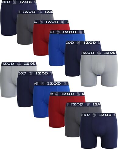 ملابس داخلية للرجال من IZOD - 12 قطعة سراويل داخلية رياضية ناعمة الأداء (S-XL) in Saudi Arabia