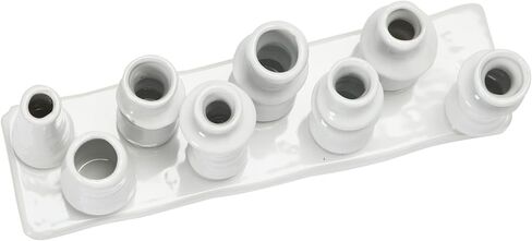 Bloomingville Stoneware Multi 8 Sections Vase, 11" L x 3" W x 5" H, White in Saudi Arabia