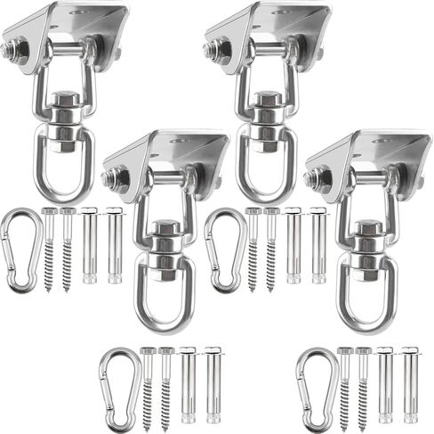 4 Pack Heavy Duty Swing Hangers 1200 LB Capacity Swing Hook Swing Hardware Kit 360° Swivel Stainless Steel Hammock Hook for Playground Porch Swing Hammock Punching Bag in Saudi Arabia