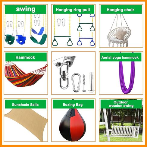 4 Pack Heavy Duty Swing Hangers 1200 LB Capacity Swing Hook Swing Hardware Kit 360° Swivel Stainless Steel Hammock Hook for Playground Porch Swing Hammock Punching Bag in Saudi Arabia