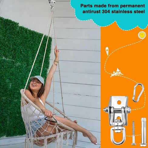 4 Pack Heavy Duty Swing Hangers 1200 LB Capacity Swing Hook Swing Hardware Kit 360° Swivel Stainless Steel Hammock Hook for Playground Porch Swing Hammock Punching Bag in Saudi Arabia