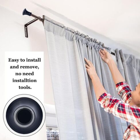 GORGECRAFT 4PCS Plastic Curtain Rod Covers Black Trumpet Curtain Caps Ends Decorative Head Curtain Pole Finials 28mm Inner Diameter Round Heads for Home Office Curtain Roman Rod Decor(78x68mm) in Saudi Arabia