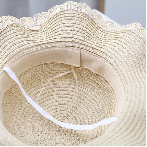 Kids Sun Hat Girls Lace Straw Hat Bucket Cap with Mini Cross Body Straw Bag Summer Beach Straw Hat Outdoor Travel in Kuwait