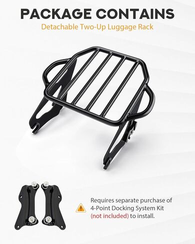 رف أمتعة PBYMT أسود لامع قابل للفصل متوافق مع Harley Touring Road King Street Electra Glide 2009-Later in Kuwait