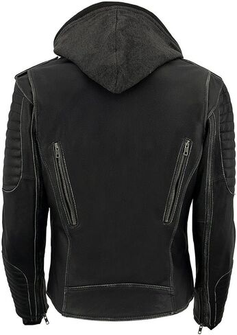 Milwaukee Leather MLL2516 Black Leather Rub-Off Leather Jacket with Hoodie for Women in Saudi Arabia