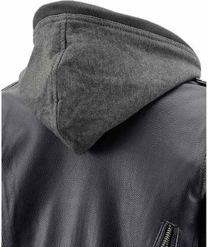 Milwaukee Leather MLL2516 Black Leather Rub-Off Leather Jacket with Hoodie for Women in Saudi Arabia