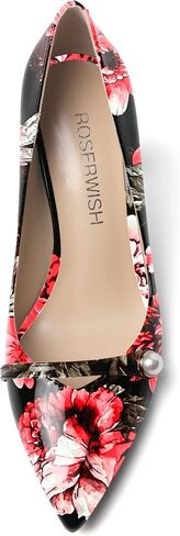 ROSERWISH Womens Slip On Elegant Wedding Fashion Pointed Toe Matte Stiletto High Heel Pumps Dress Shoes 3.5 Inch in Saudi Arabia