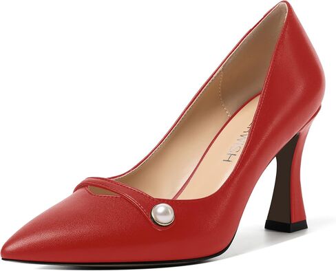 ROSERWISH Womens Slip On Elegant Wedding Fashion Pointed Toe Matte Stiletto High Heel Pumps Dress Shoes 3.5 Inch in Saudi Arabia