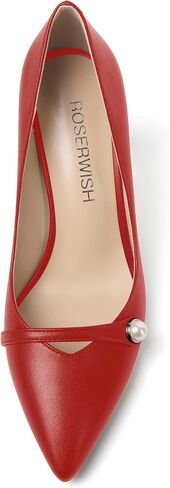 ROSERWISH Womens Slip On Elegant Wedding Fashion Pointed Toe Matte Stiletto High Heel Pumps Dress Shoes 3.5 Inch in Saudi Arabia