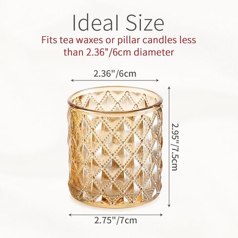 Inweder Glass Votive Candle Holders: 36 Pcs Gold Tealight Candle Holder Glass Candle Holder Small Candle Holders Clear Candle Holder for Wedding Party Home Decor in Saudi Arabia