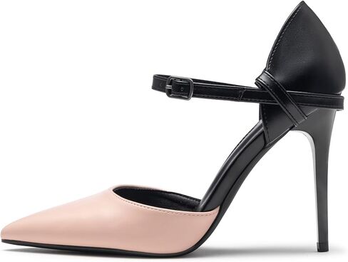 حذاء نسائي مغلق بمقدمة مدببة وكعب وشريط للكاحل وإبزيم ستيليتو حذاء أنيق مريح من D'Orsay in Kuwait