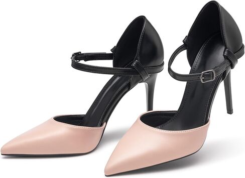 حذاء نسائي مغلق بمقدمة مدببة وكعب وشريط للكاحل وإبزيم ستيليتو حذاء أنيق مريح من D'Orsay in Kuwait