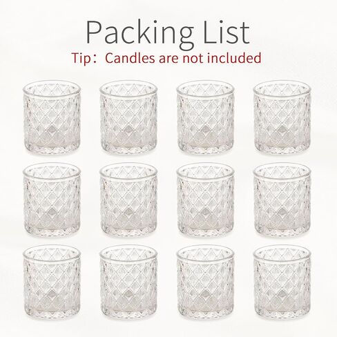 Inweder Glass Votive Candle Holders: 36 Pcs Gold Tealight Candle Holder Glass Candle Holder Small Candle Holders Clear Candle Holder for Wedding Party Home Decor in Saudi Arabia