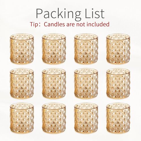 Inweder Glass Votive Candle Holders: 36 Pcs Gold Tealight Candle Holder Glass Candle Holder Small Candle Holders Clear Candle Holder for Wedding Party Home Decor in Saudi Arabia