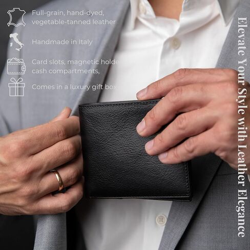 Time Resistance Leather Men's Wallet - Minimalist Wallet Design with Credit Card Holder, Magnetic Coin Holder, and Cash Slots in Saudi Arabia
