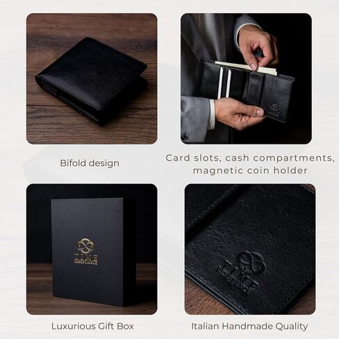 Time Resistance Leather Men's Wallet - Minimalist Wallet Design with Credit Card Holder, Magnetic Coin Holder, and Cash Slots in Saudi Arabia