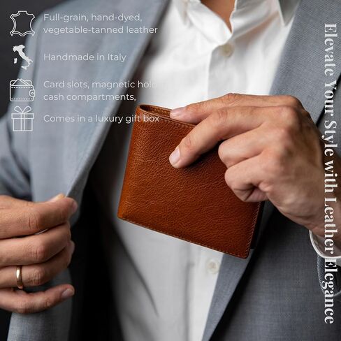Time Resistance Leather Men's Wallet - Minimalist Wallet Design with Credit Card Holder, Magnetic Coin Holder, and Cash Slots in Saudi Arabia