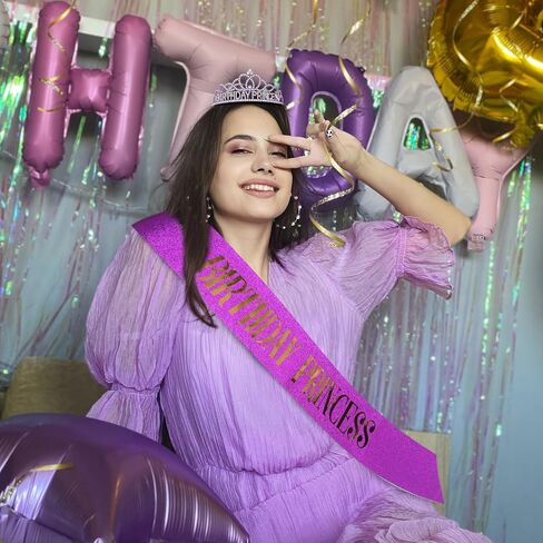 مجموعة تاج عيد الميلاد الأرجواني ووشاح الأميرة لعيد الميلاد من CIEHER، زينة عيد ميلاد الأميرة الأرجوانية، تاج عيد ميلاد فتاة عيد الميلاد ووشاح، وشاح عيد ميلاد للنساء والفتيات in Kuwait