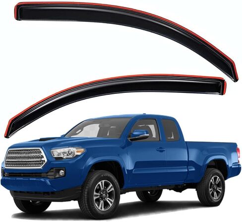 Lightronic WV92430 Outside-Mount Side Window Visors Deflectors Vent Rain Guards, Dark Smoke Shatterproof Auto Shades, 2-Pieces Set, Fits for 2016-2023 Toyota Tacoma Access Cab in Saudi Arabia
