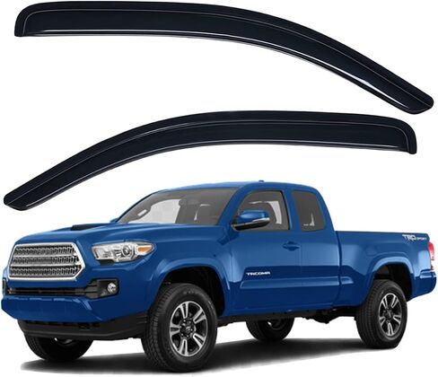 Lightronic WV92430 Outside-Mount Side Window Visors Deflectors Vent Rain Guards, Dark Smoke Shatterproof Auto Shades, 2-Pieces Set, Fits for 2016-2023 Toyota Tacoma Access Cab in Saudi Arabia