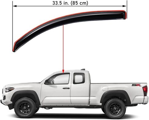 Lightronic WV92430 Outside-Mount Side Window Visors Deflectors Vent Rain Guards, Dark Smoke Shatterproof Auto Shades, 2-Pieces Set, Fits for 2016-2023 Toyota Tacoma Access Cab in Saudi Arabia