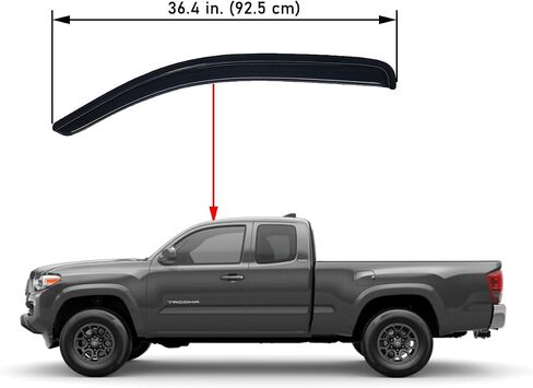 Lightronic WV92430 Outside-Mount Side Window Visors Deflectors Vent Rain Guards, Dark Smoke Shatterproof Auto Shades, 2-Pieces Set, Fits for 2016-2023 Toyota Tacoma Access Cab in Saudi Arabia