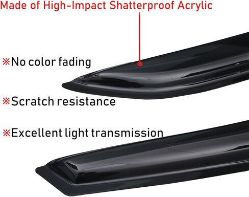 Lightronic WV92430 Outside-Mount Side Window Visors Deflectors Vent Rain Guards, Dark Smoke Shatterproof Auto Shades, 2-Pieces Set, Fits for 2016-2023 Toyota Tacoma Access Cab in Saudi Arabia