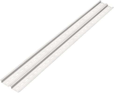 MECCANIXITY DIN Rail Slotted Aluminum Mounting Guide 500mm Long 35mm Wide 7.5mm High Silver Tone Pack of 2 in Saudi Arabia