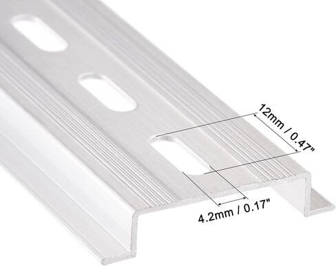 MECCANIXITY DIN Rail Slotted Aluminum Mounting Guide 500mm Long 35mm Wide 7.5mm High Silver Tone Pack of 2 in Saudi Arabia