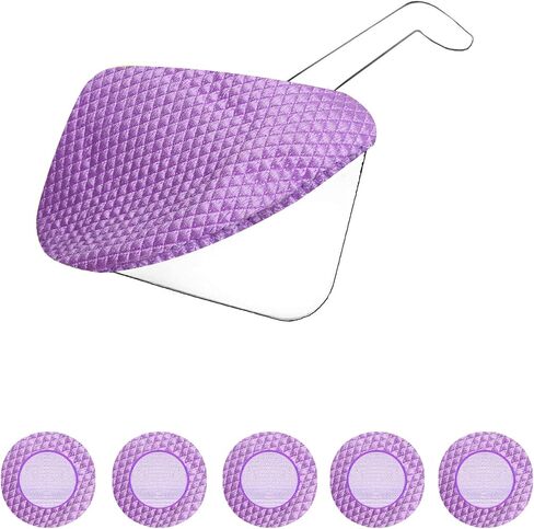 5-Pack Square Nano Microfiber Replaced Pads for XINDELL Windshield Brush, Chemical Spray Compatible, Washable Cotton Terry Car Cleaning Bonnets Clothes - 5" Diameter-Thick-Violet in Saudi Arabia