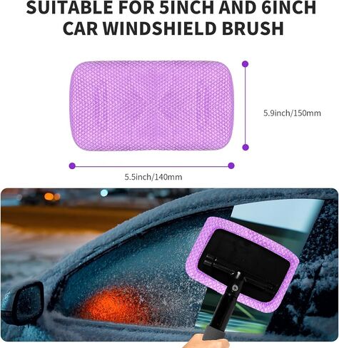 5-Pack Square Nano Microfiber Replaced Pads for XINDELL Windshield Brush, Chemical Spray Compatible, Washable Cotton Terry Car Cleaning Bonnets Clothes - 5" Diameter-Thick-Violet in Saudi Arabia