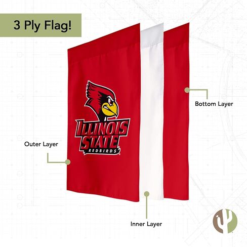 Desert Cactus Illinois State University Garden Flag Redbirds ISU Banner 100% Polyester (Design C) in Saudi Arabia