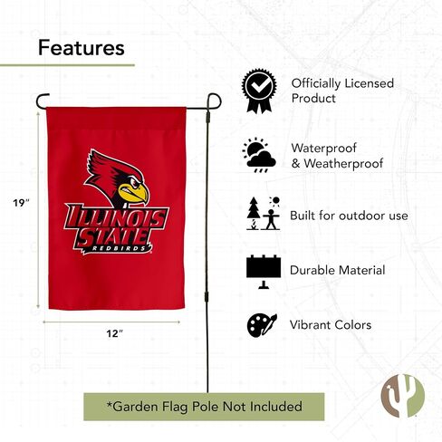 Desert Cactus Illinois State University Garden Flag Redbirds ISU Banner 100% Polyester (Design C) in Saudi Arabia