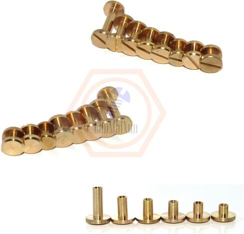 10set 10mm×10mm Brass Flat head belt screws, Chicago nail, craft screws, brass rivets in Saudi Arabia