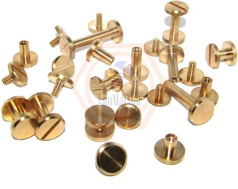 10set 10mm×10mm Brass Flat head belt screws, Chicago nail, craft screws, brass rivets in Saudi Arabia