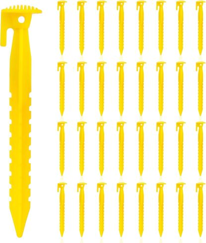 36 Pack Plastic Tent Stakes Heavy Duty, 9 Inch Plastic Yard Stakes for Outdoor Inflatables Beach Tent Stakes, Plastic Tent Pegs for Sand, Camping, Gardening in Saudi Arabia