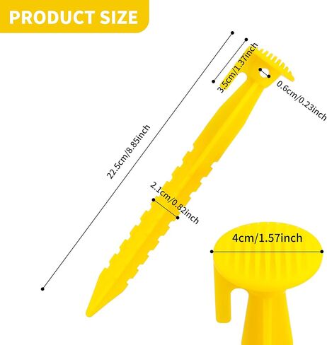 36 Pack Plastic Tent Stakes Heavy Duty, 9 Inch Plastic Yard Stakes for Outdoor Inflatables Beach Tent Stakes, Plastic Tent Pegs for Sand, Camping, Gardening in Saudi Arabia
